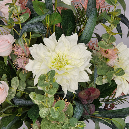 Natives, Dahlia and Rose Arrangement  - Realistic Artificial Flowers