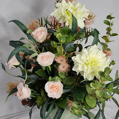 Natives, Dahlia and Rose Arrangement  - Realistic Artificial Flowers