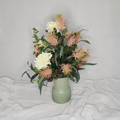 Natives, Dahlia and Rose Arrangement  - Realistic Artificial Flowers