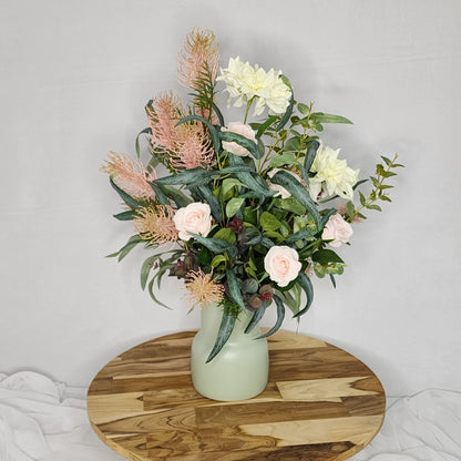 Natives, Dahlia and Rose Arrangement  - Realistic Artificial Flowers