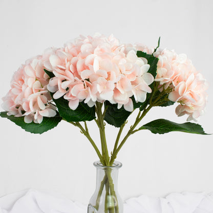 Light Pink, Soft Touch Hydrangea Garden Stem - Realistic Artificial Flowers