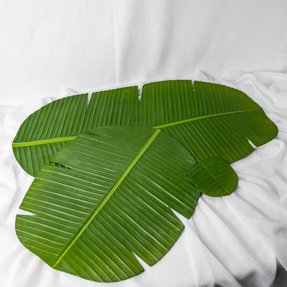 Banana Leaf Placemat (6 Pack) - Realistic Artificial Flowers and Greenery