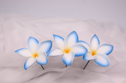 Blue Horizon Frangipani Real Touch ( 6 Pack ) - Realistic Artifical Flowers