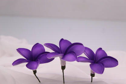 Midnight Bloom Frangipani Real Touch ( 6 Pack ) - Realistic Artifical Flowers