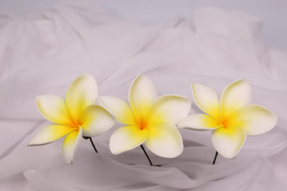 Lemon Glow Frangipani Real Touch ( 6 Pack ) - Realistic Artifical Flowers