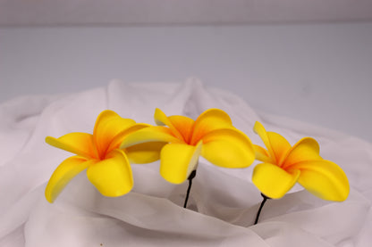 Tropical Sunrise Frangipani Real Touch ( 6 Pack ) - Realistic Artifical Flowers