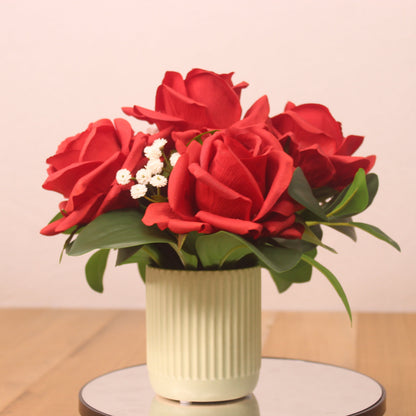 Romantic Red Rose Arrangement - Realistic Artificial Flowers