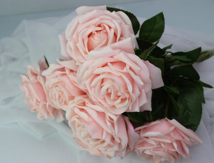 Blush Pink Real Touch Rose - Realistic Artificial Flowers