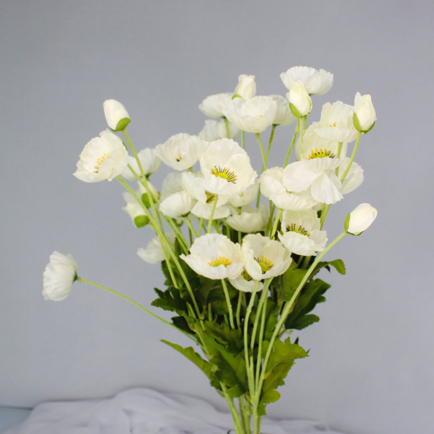 White Poppies - Realistic Artificial Flowers