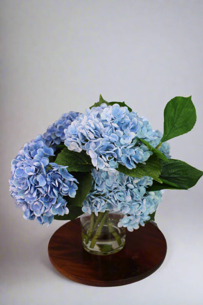 Blue Real Touch Hydrangeas Arranged in Water - Realistic Artificial Flowers