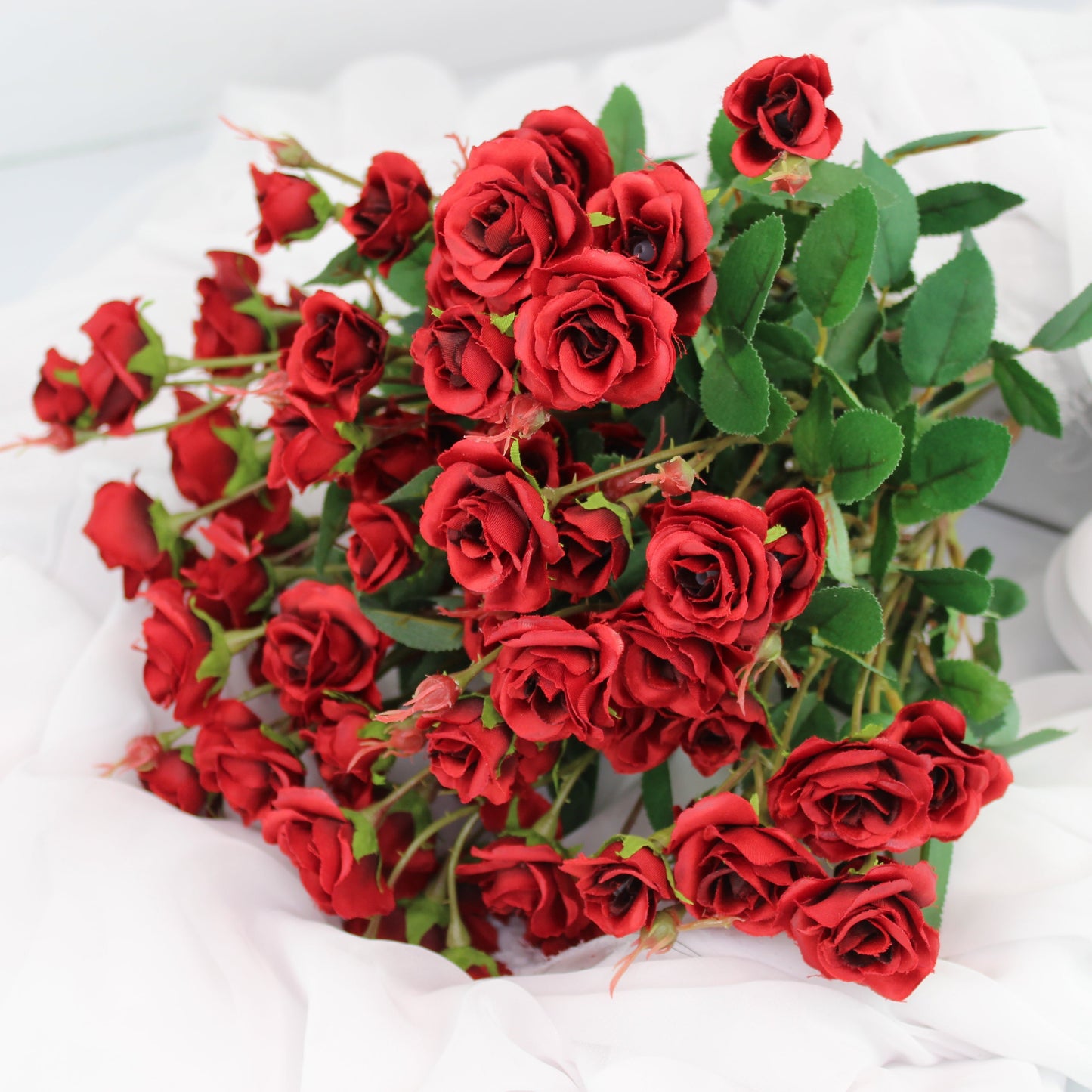 Red Mini Rose - Realistic Artificial Flowers