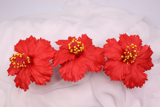 Tropical Flame Hibiscus Real Touch Flowerhead - Realistic Artificial Flowers