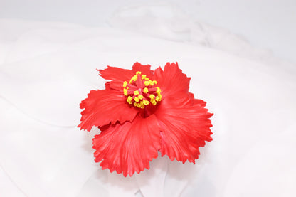 Tropical Flame Hibiscus Real Touch Flowerhead ( 6 Pack ) - Realistic Artifical Flowers