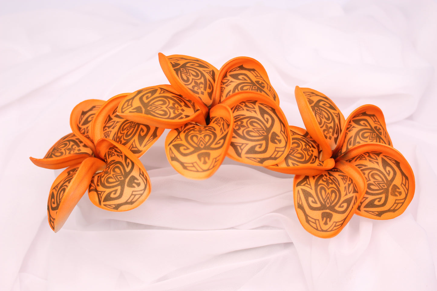 Sunset Orange  Turtle Frangipani Real Touch ( 6 Pack ) - Realistic Artifical Flowers