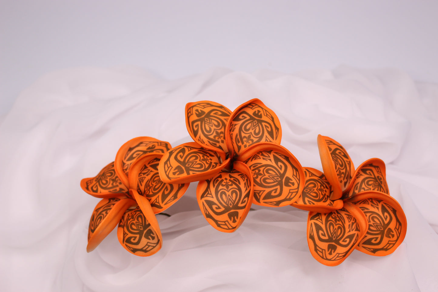 Sunset Orange  Turtle Frangipani Real Touch ( 6 Pack ) - Realistic Artifical Flowers