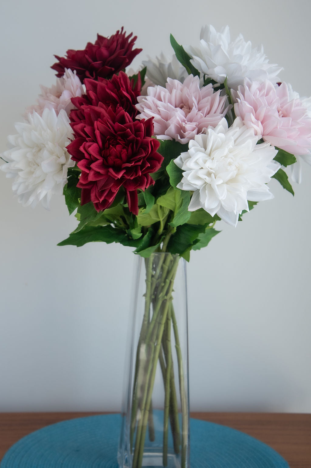 Soft Pink  Real Touch Dahlias-Realistic Artificial Flowers