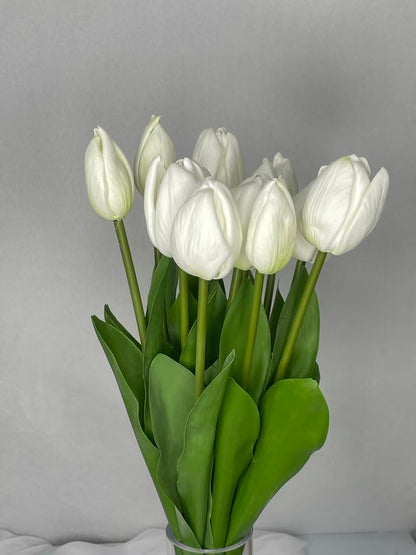 White Tulip Real Touch Bud and Bloom