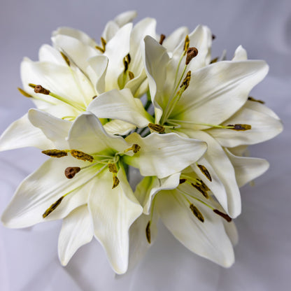 artificial white asiatic lily flowers