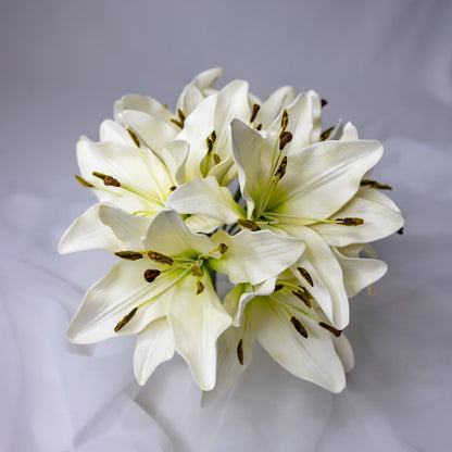 artificial white asiatic lily flowers