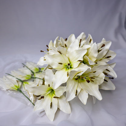 artificial white asiatic lily flowers