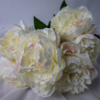 artificial large white peonies