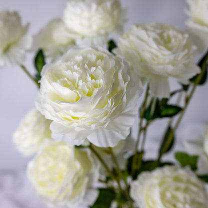 artificial white mini peonies