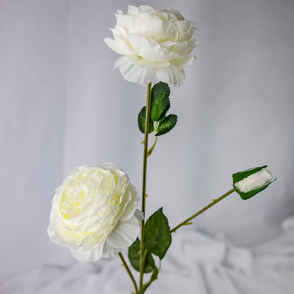 artificial white mini peonies