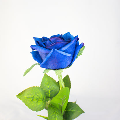 Dark Blue Large Real Touch Rose - Realistic Artificial Flowers