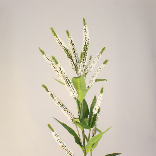 White Cattail Spray - Realistic Artificial Flowers