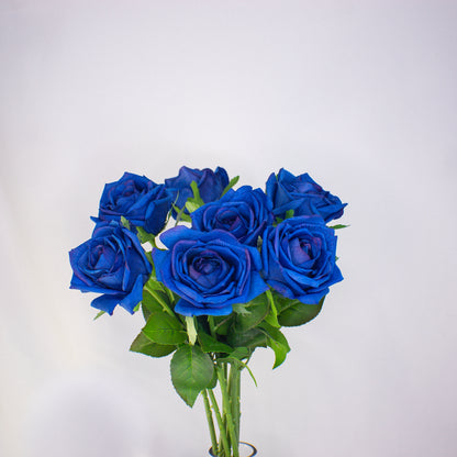 Dark Blue Large Real Touch Rose - Realistic Artificial Flowers