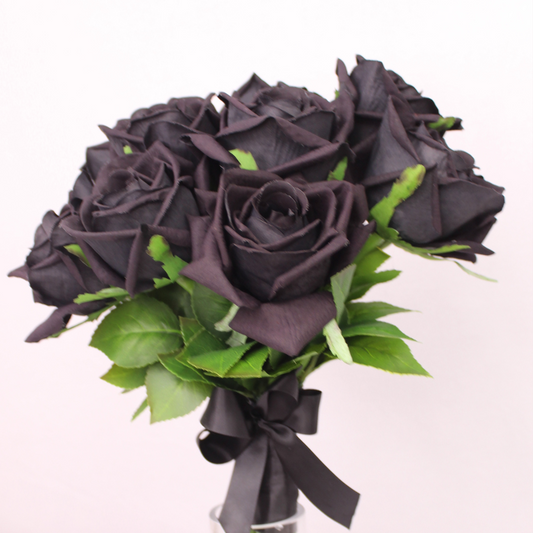 Black Rose Bouquet  - Realistic Artificial Flowers