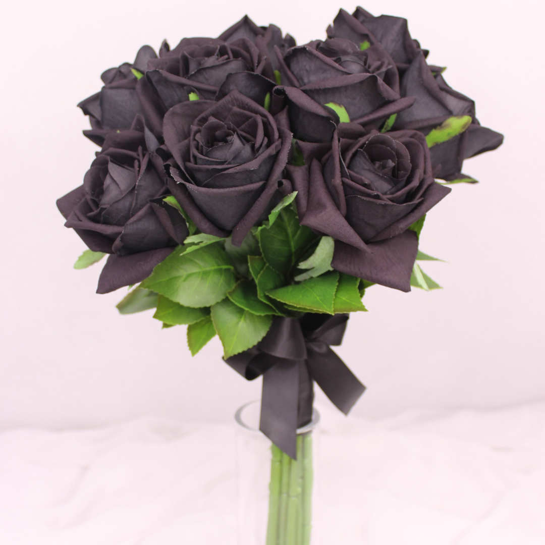 Black Rose Bouquet  - Realistic Artificial Flowers