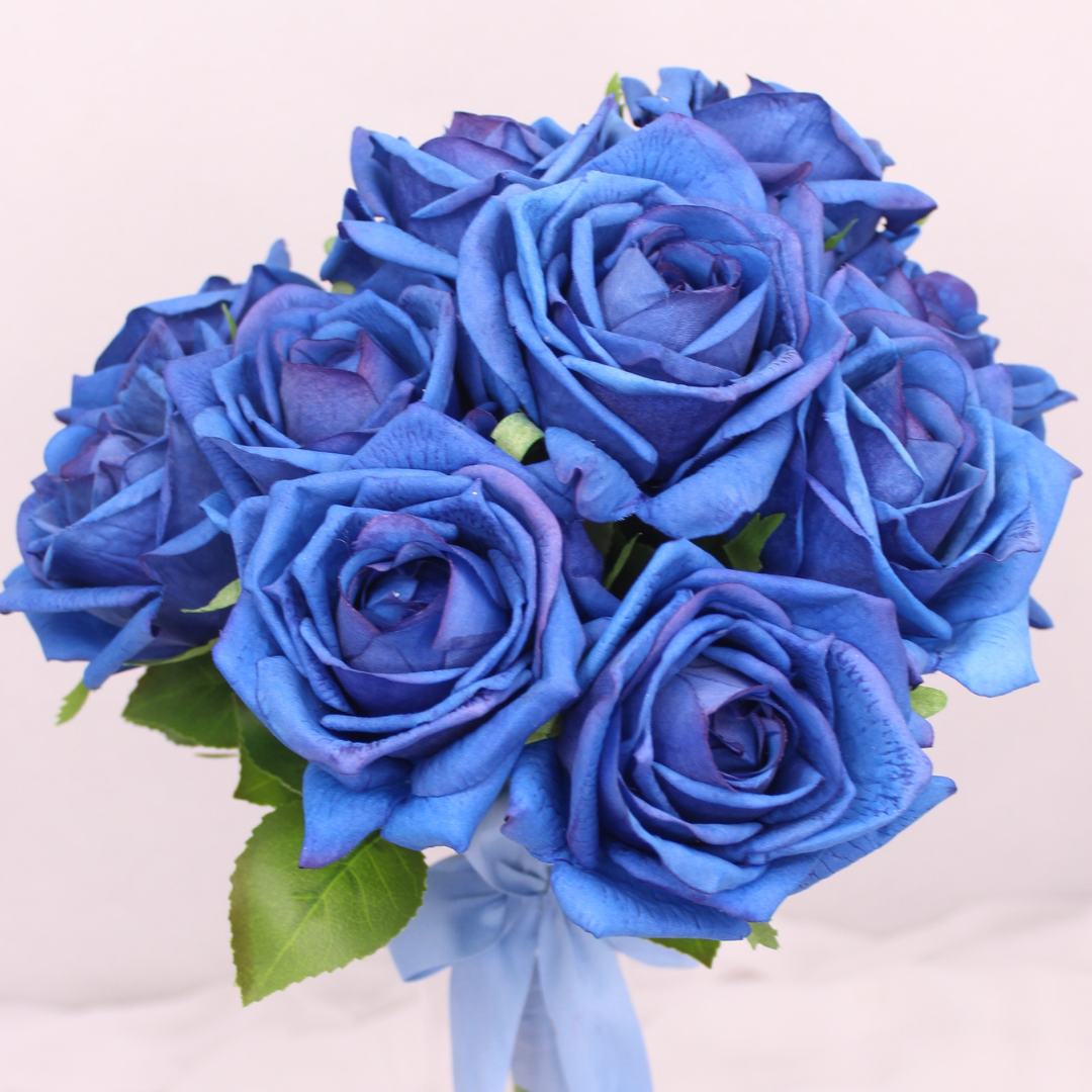 Blue Rose Bouquet - Realistic Artificial Flowers