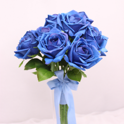 Blue Rose Bouquet - Realistic Artificial Flowers