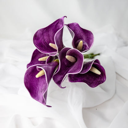 artificial Mauve Mini Calla Lilies top view