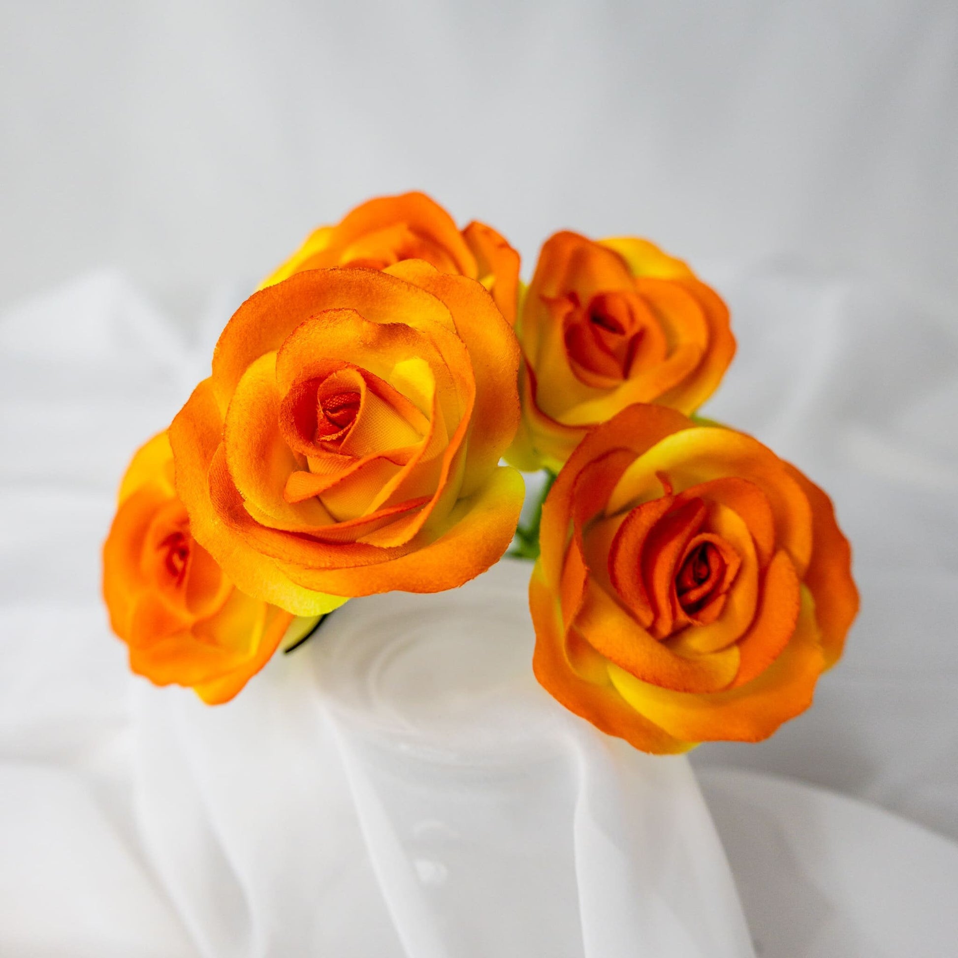 artificial Orange Velveteen Bloom rose