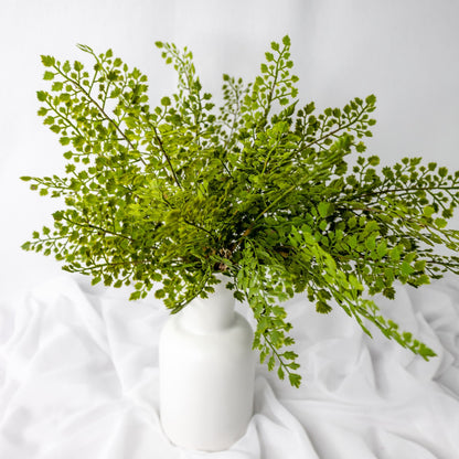 Artificial Parsley Fern in white vase