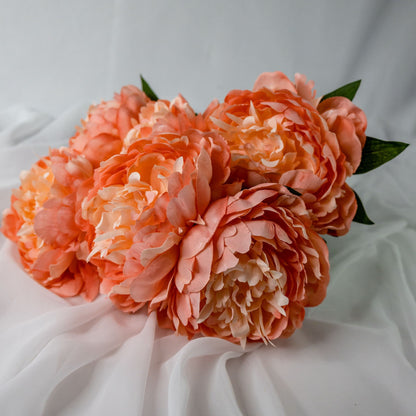 artificial Peach Peonies Large Bloom