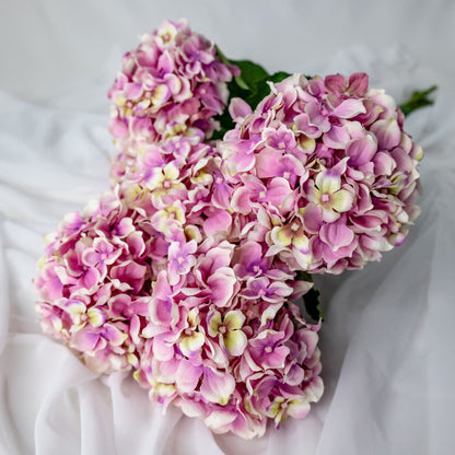 artificial Soft Pink Hydrangeas top view