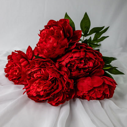 artificial Red Peonies Large Bloom