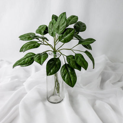 artificial Rose Leaves in clear glass