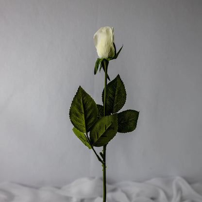 artificial Off White Real Touch Rose Bud