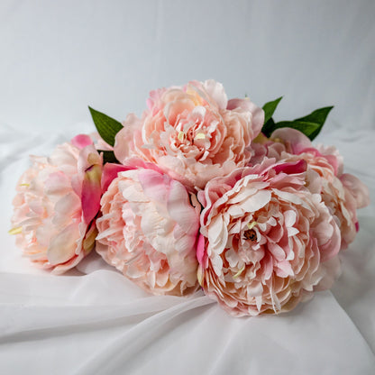 artificial Pink Peonies Large Bloom