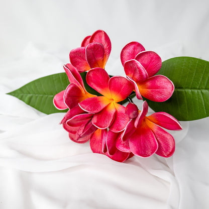 artificial Red & Pink Frangipani Bunch