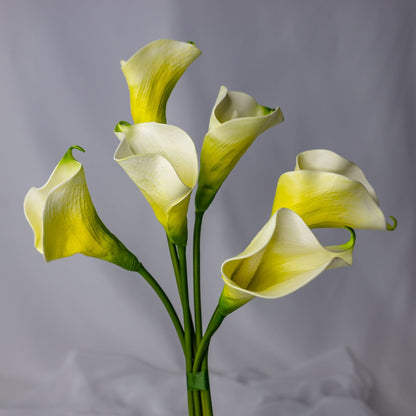 artificial Light Yellow Mini Calla Lilies