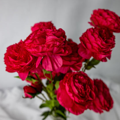 artificial Fuchsia Peony Mini Bloom closer look