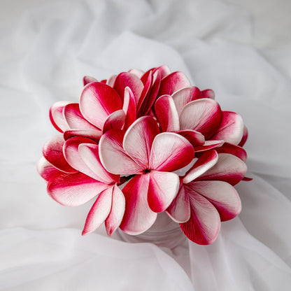 Candy Stripe Frangipani Flowerhead - Realistic Artificial Flowers