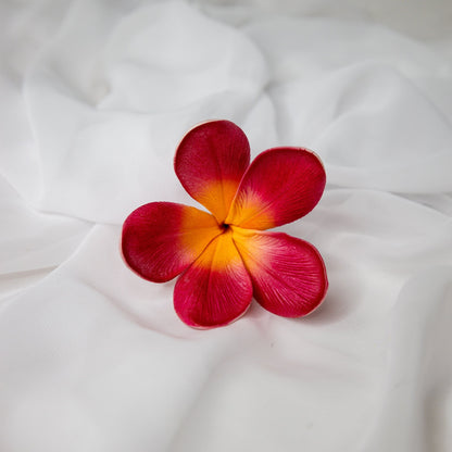 Dark Pink Red Frangipani Flowerhead - Realistic Artificial Flowers