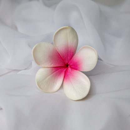 artificial white pink frangipani flower