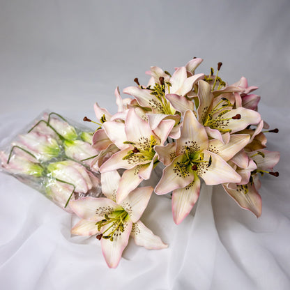 artificial light pink asiatic lilies